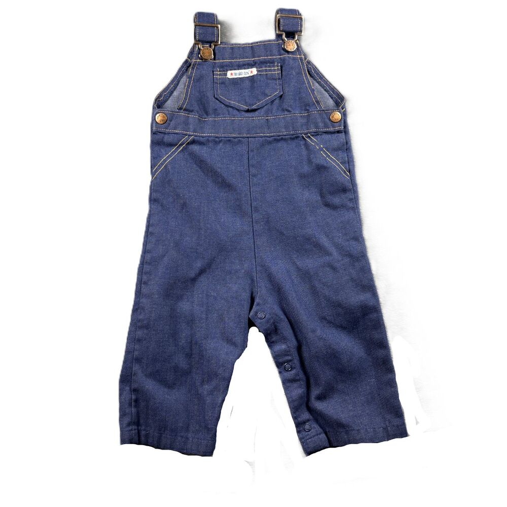 Healthtex Vintage Overalls Boy Girl Adjustable USA Denim Blue 24 Months I214